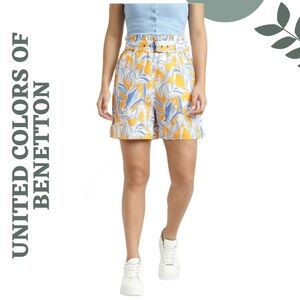 United Colors of Benetton High-Waist Belted Shorts Large